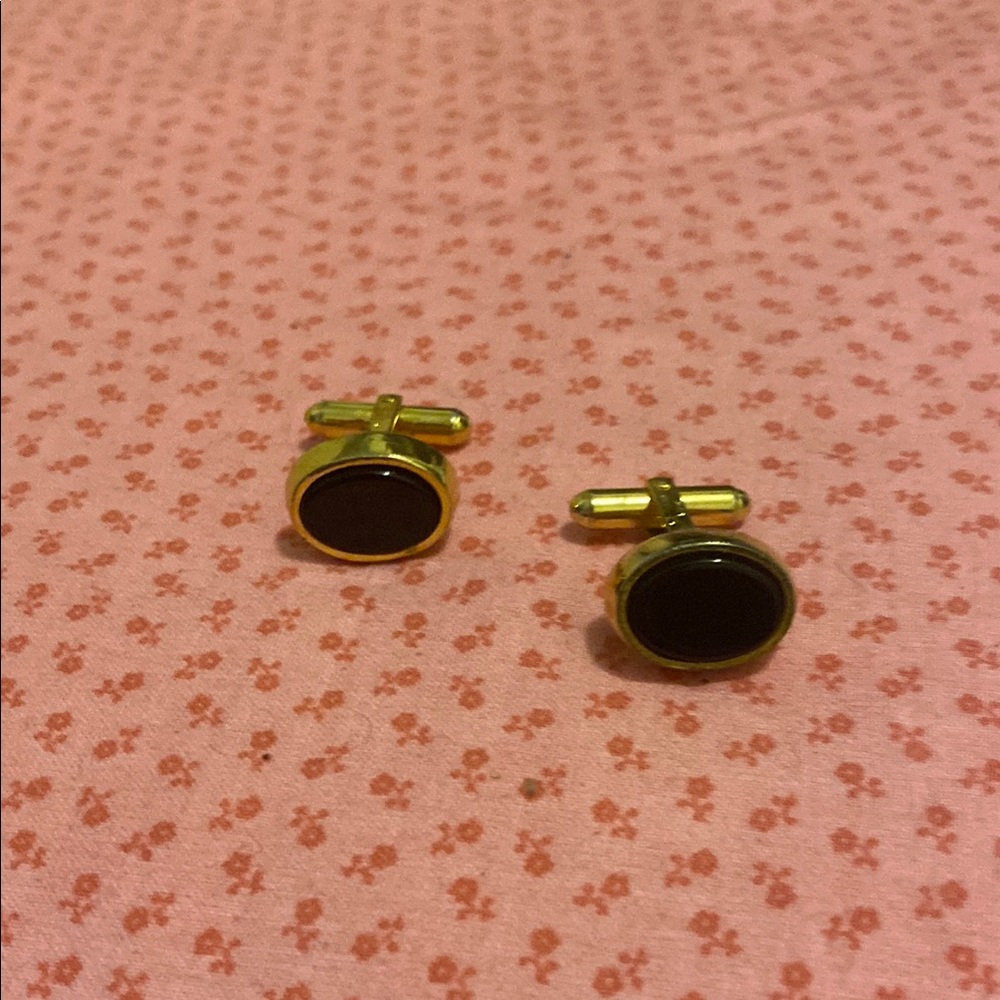 Dior Gold and Black Cufflinks